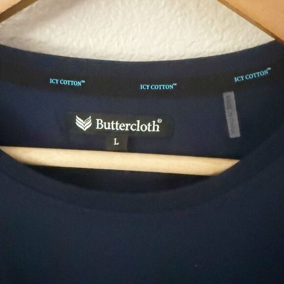 BUTTERCLOTH | Men's Soft Stretch Crew Neck Cotton Button Pocket T-Shirt | Large - Picture 4 of 7